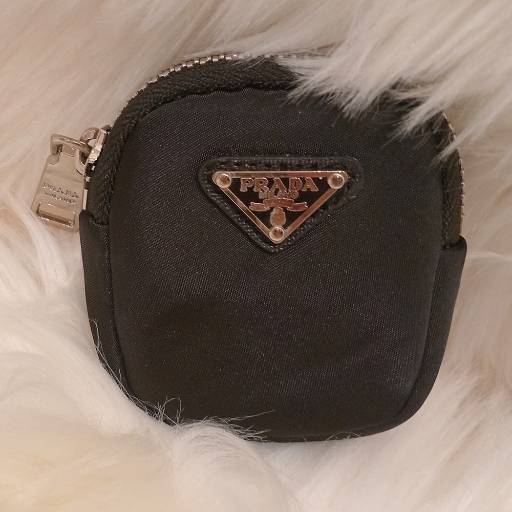 Prada Black Nylon Logo mini Pouch